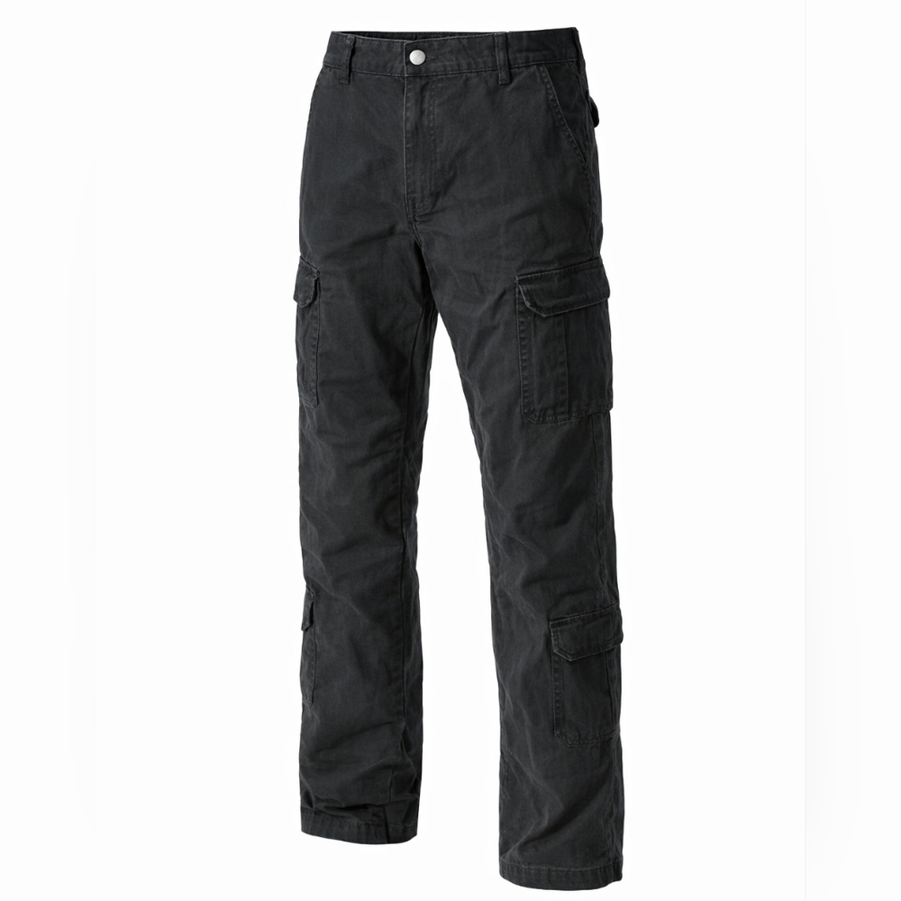 Forever 21 Black Cargo Pants | Size Medium| 14.5" Waist Flat Lay | 38.25" Length